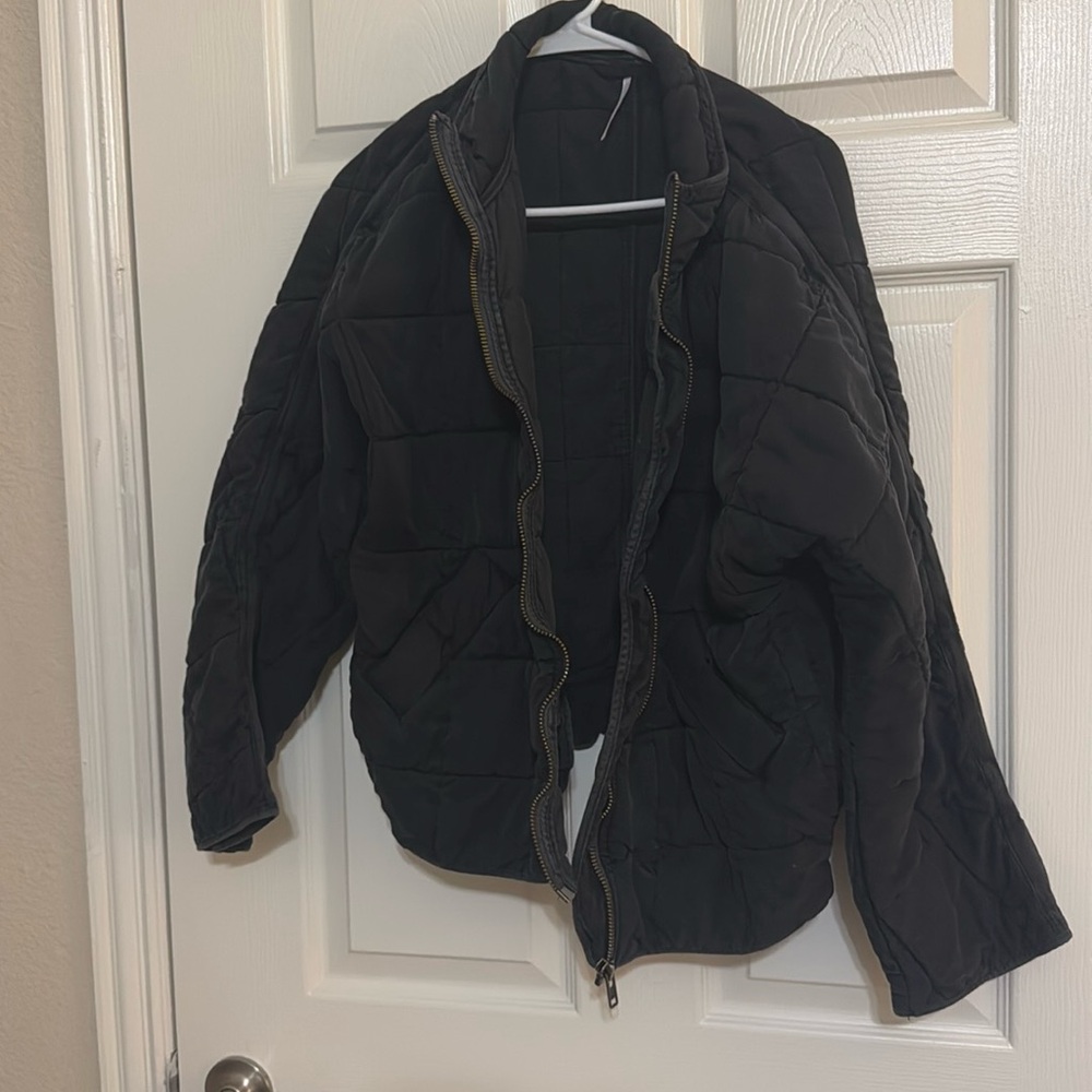 Free people dolman quilted  jacket black XS